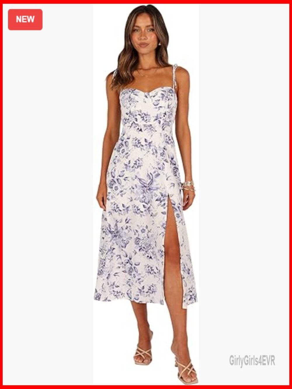 Sweetheart Midi Dress with Padded Cups - Fitted
